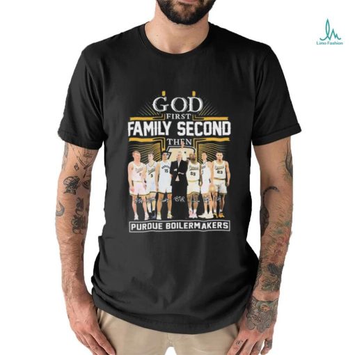 Official god First Family Second Then Purdue Boilermakers Basketball 2023 2024 Signatures Shirt