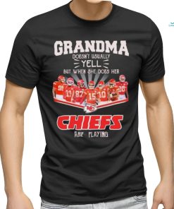 Official grandma Doesn’t Usually Yell But When She Does Her Kansas City Chiefs Are Playing 2023 2024 Signatures Shirt