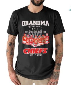 Official grandma Doesn’t Usually Yell But When She Does Her Kansas City Chiefs Are Playing 2023 2024 Signatures Shirt