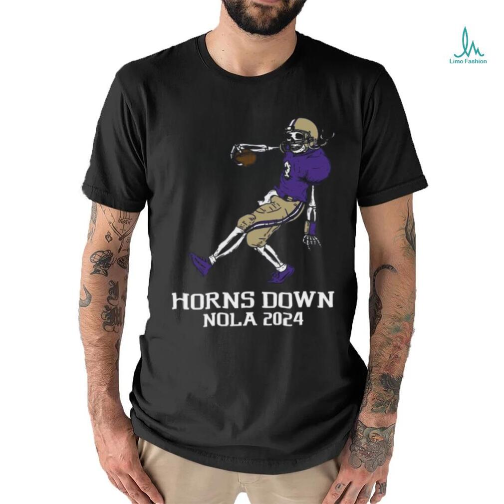 Official horns down wa horns down nola 2024 skeleton shirt Official horns down wa horns down nola 2024 skeleton shirt