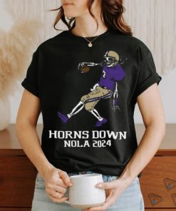 Official horns down wa horns down nola 2024 skeleton shirt