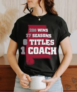 Official legend Coach Nick Saban 206 Wins 17 Season 6 Title And 1 Coach Shirt