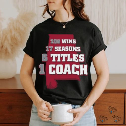 Official legend Coach Nick Saban 206 Wins 17 Season 6 Title And 1 Coach Shirt