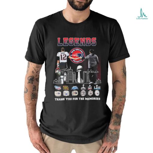 Official legends Tombrady And Bill Belichick New England Patriots Thank You For The Memories Signatures Shirt