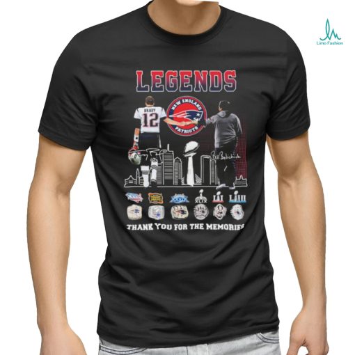 Official legends Tombrady And Bill Belichick New England Patriots Thank You For The Memories Signatures Shirt