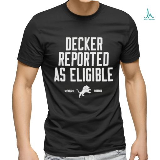 Official lions Decker Reported As Eligible Shirt
