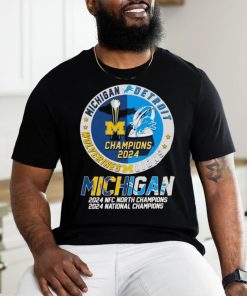 Official michigan 2024 CFP National Champions And Detroit Lions 2023 Nfc North Champions Shirt