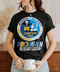 Official michigan 2024 CFP National Champions And Detroit Lions 2023 Nfc North Champions Shirt