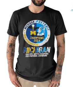 Official michigan 2024 CFP National Champions And Detroit Lions 2023 Nfc North Champions Shirt