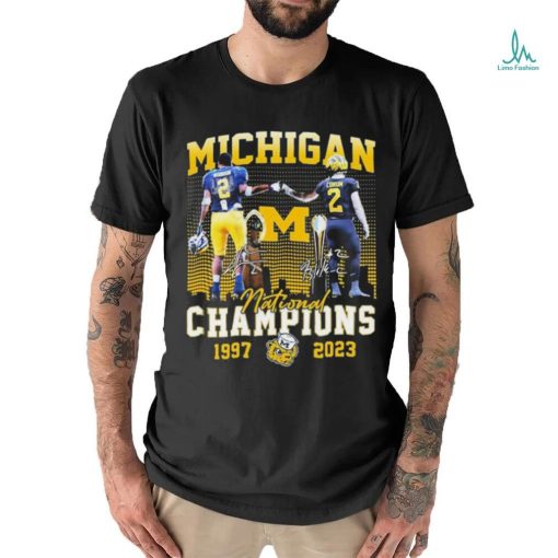 Official michigan Wolverines Charles Woodson And Blake Corum National Champions 1997, 2023 Signature Shirt