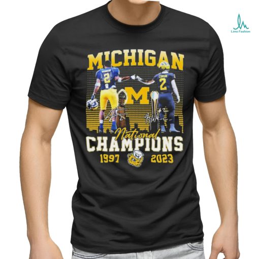 Official michigan Wolverines Charles Woodson And Blake Corum National Champions 1997, 2023 Signature Shirt