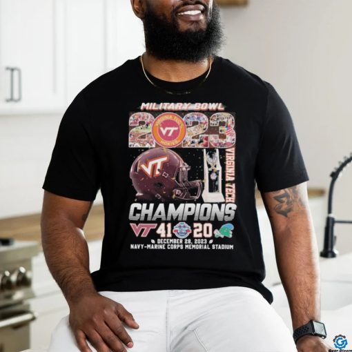Official military Bowl 2023 Virginia Tech Champions Helmet Shirt