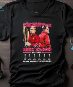 Official nick Saban Thanks Coach Of Alabama Crimson Tide 2007 2023 Signature Shirt