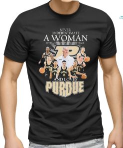 Official official Never Underestimate A Woman Who Understands Basketball And Loves Purdue Men’s Basketball 2023 2024 Signatures Shirt