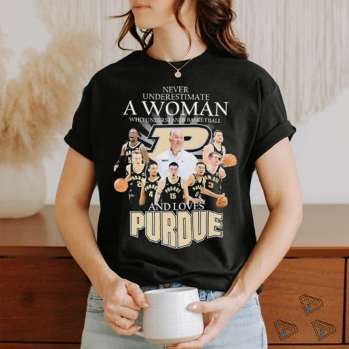 Official official Never Underestimate A Woman Who Understands Basketball And Loves Purdue Men’s Basketball 2023 2024 Signatures Shirt