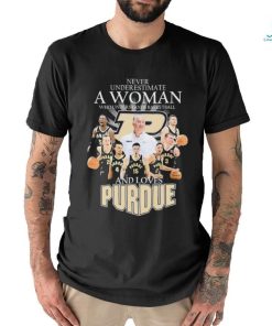 Official official Never Underestimate A Woman Who Understands Basketball And Loves Purdue Men’s Basketball 2023 2024 Signatures Shirt