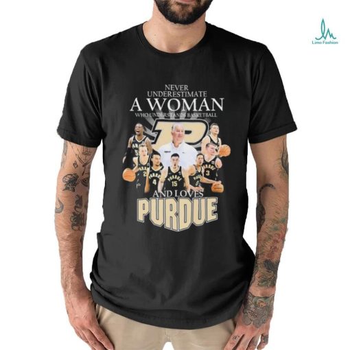 Official official Never Underestimate A Woman Who Understands Basketball And Loves Purdue Men’s Basketball 2023 2024 Signatures Shirt