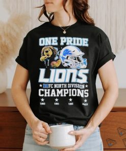 Official one Pride Detroit Lions NFC North Division Champions 2023 T Shirt