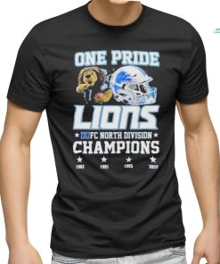 Official one Pride Detroit Lions NFC North Division Champions 2023 T Shirt