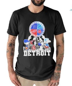 Official peanuts Characters Detroit Sports Teams City Walking Logo T Shirt