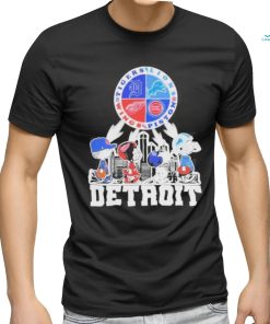 Official peanuts Characters Detroit Sports Teams City Walking Logo T Shirt
