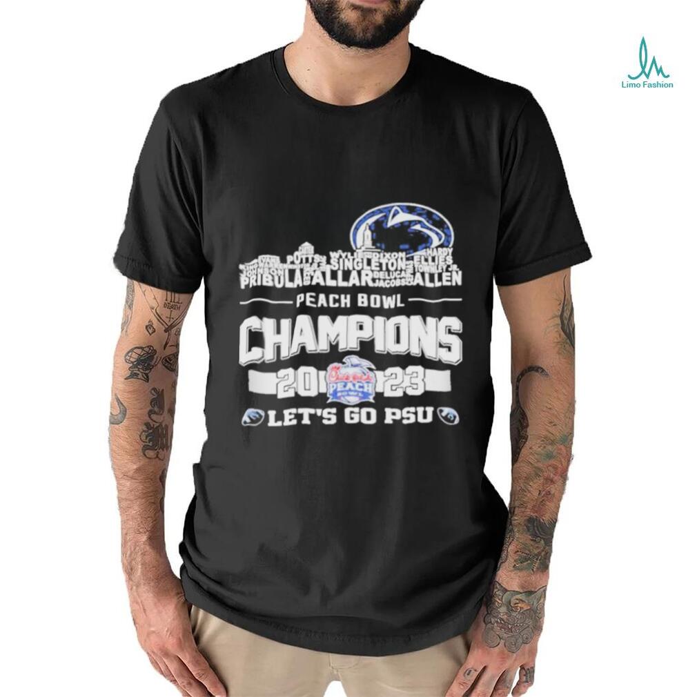 Official penn State Football Skyline Players Name 2023 Peach Bowl Champions Let’s Go PSU T Shirt Official penn State Football Skyline Players Name 2023 Peach Bowl Champions Let’s Go PSU T Shirt