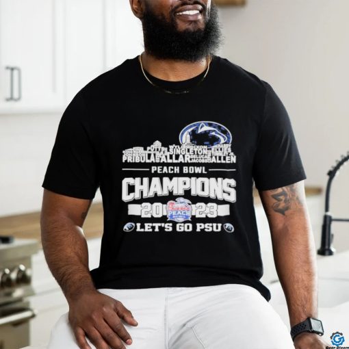 Official penn State Football Skyline Players Name 2023 Peach Bowl Champions Let’s Go PSU T Shirt