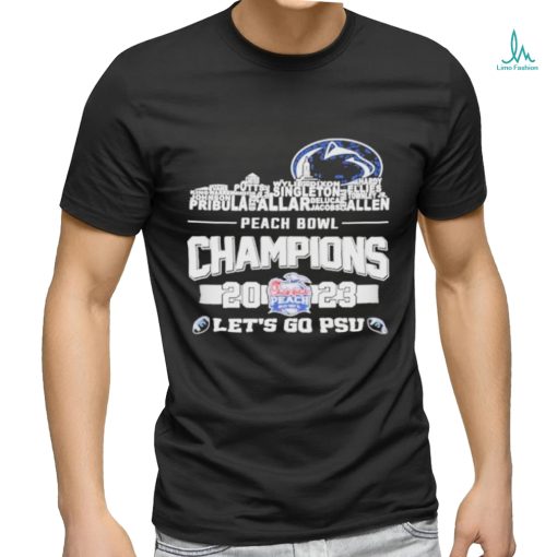 Official penn State Football Skyline Players Name 2023 Peach Bowl Champions Let’s Go PSU T Shirt
