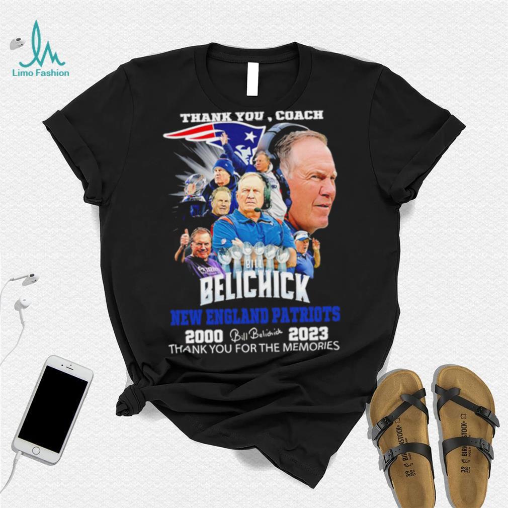 Official thank you coach Bill Belichick New England Patriots 2000 2023 thank you for the memories signature shirt Official thank you coach Bill Belichick New England Patriots 2000 2023 thank you for the memories signature shirt