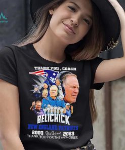 Official thank you coach Bill Belichick New England Patriots 2000 2023 thank you for the memories signature shirt, hoodie, sweater, long sleeve and tank top Official thank you coach Bill Belichick New England Patriots 2000 2023 thank you for the memories signature shirt