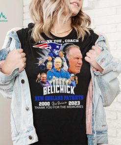 Official thank you coach Bill Belichick New England Patriots 2000 2023 thank you for the memories signature shirt, hoodie, sweater, long sleeve and tank top Official thank you coach Bill Belichick New England Patriots 2000 2023 thank you for the memories signature shirt