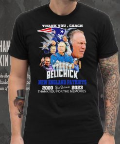 Official thank you coach Bill Belichick New England Patriots 2000 2023 thank you for the memories signature shirt, hoodie, sweater, long sleeve and tank top Official thank you coach Bill Belichick New England Patriots 2000 2023 thank you for the memories signature shirt