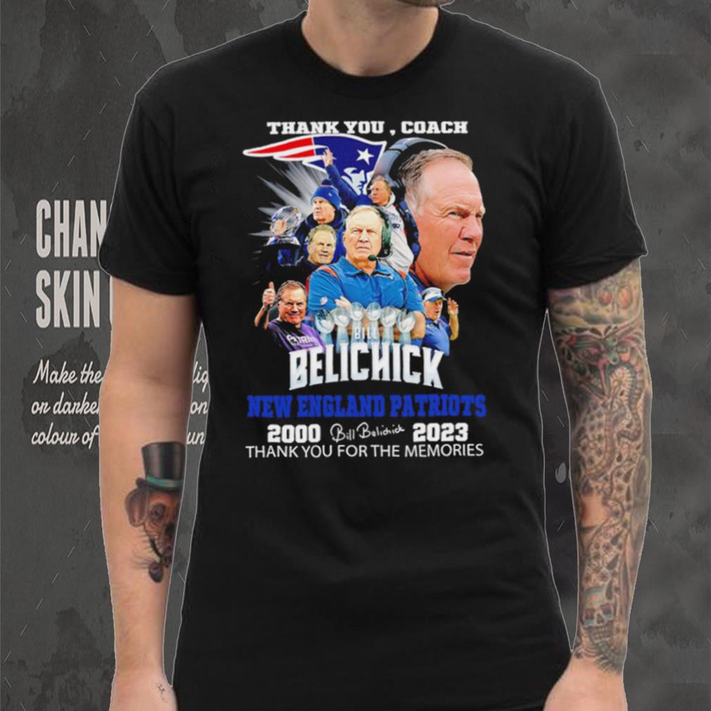 Official thank you coach Bill Belichick New England Patriots 2000 2023 thank you for the memories signature shirt Official thank you coach Bill Belichick New England Patriots 2000 2023 thank you for the memories signature shirt