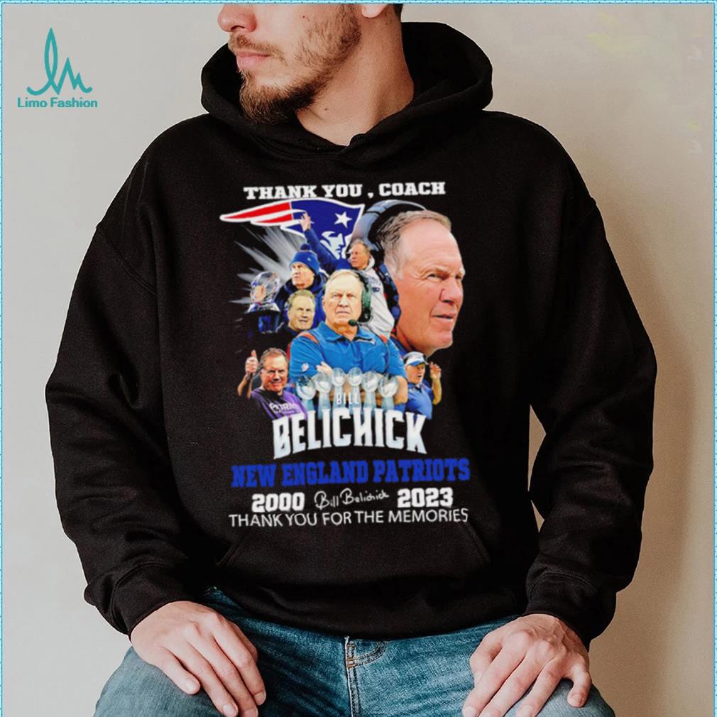 Official thank you coach Bill Belichick New England Patriots 2000 2023 thank you for the memories signature shirt Official thank you coach Bill Belichick New England Patriots 2000 2023 thank you for the memories signature shirt