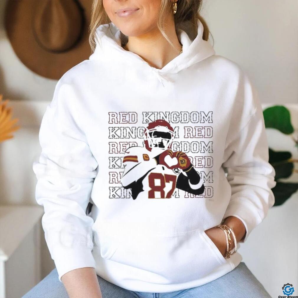 Official travis Kelce Red Kingdom Hand Heart Shirt Official travis Kelce Red Kingdom Hand Heart Shirt