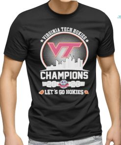 Official virginia Tech Let’s Go Hokies 2023 Military Bowl Champions Skyline T Shirt