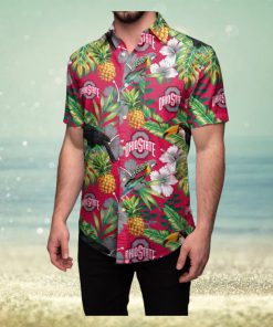 Ohio State Buckeyes Floral Hawaiian Shirt