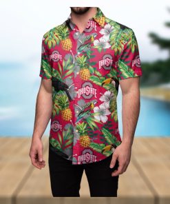 Ohio State Buckeyes Floral Hawaiian Shirt