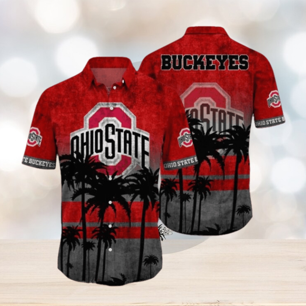 Ohio State Buckeyes Logo Coconut Tropical Hawaiian Shirt Beach Gift For Fans Ohio State Buckeyes Logo Coconut Tropical Hawaiian Shirt Beach Gift For Fans