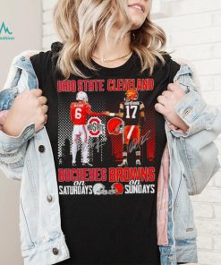Ohio State Buckeyes On Saturdays Cleveland Browns On Sundays Signatures Sports Shirt
