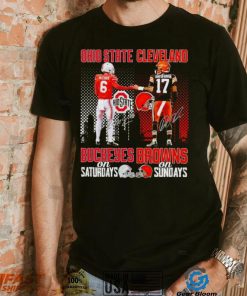 Ohio State Buckeyes On Saturdays Cleveland Browns On Sundays Signatures Sports Shirt