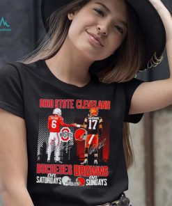 Ohio State Buckeyes On Saturdays Cleveland Browns On Sundays Signatures Sports Shirt