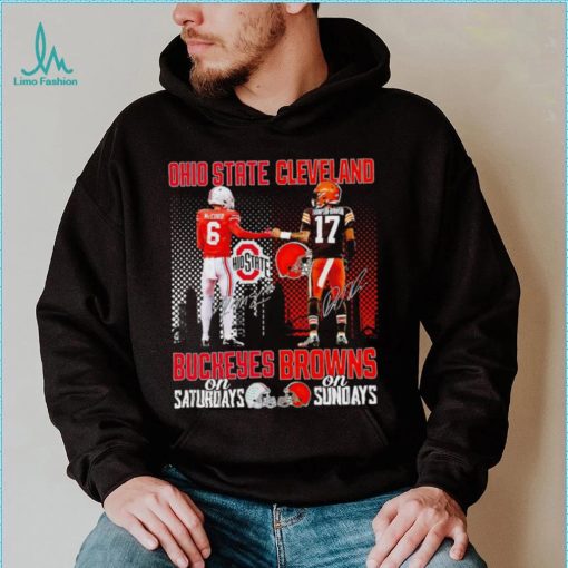 Ohio State Buckeyes On Saturdays Cleveland Browns On Sundays Signatures Sports Shirt