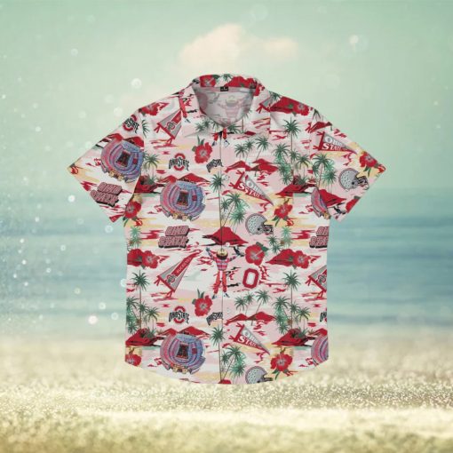 Ohio State Buckeyes Thematic Stadium Print Hawaiian Shirt