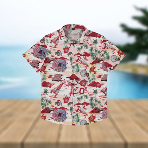 Ohio State Buckeyes Thematic Stadium Print Hawaiian Shirt