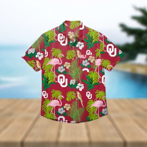 Oklahoma Sooners Floral Hawaiian Shirt