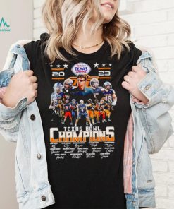 Oklahoma State Cowboys 2023 Texas Bowl Champions signatures shirt