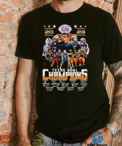Oklahoma State Cowboys 2023 Texas Bowl Champions signatures shirt