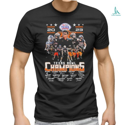 Oklahoma State Cowboys taxact texas 2023 champions signatures shirt