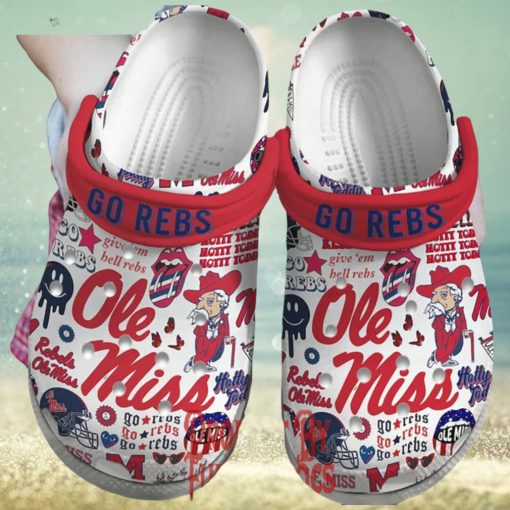 Ole Miss Go Rebs NCAA Football Crocs Shoes